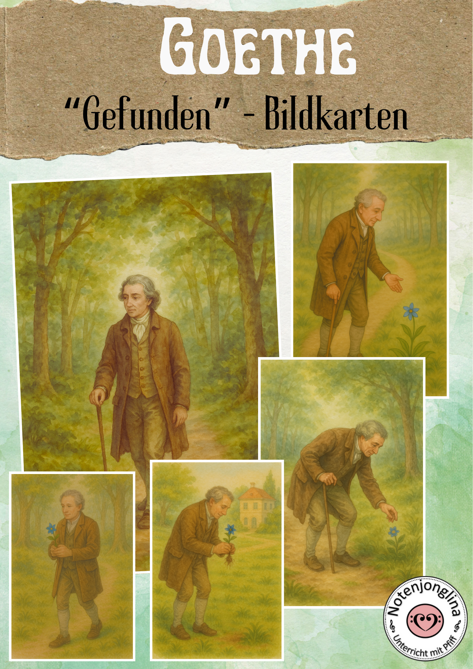 Gefunden von Goethe Tafelmaterial - Bildkarten zum Gedicht