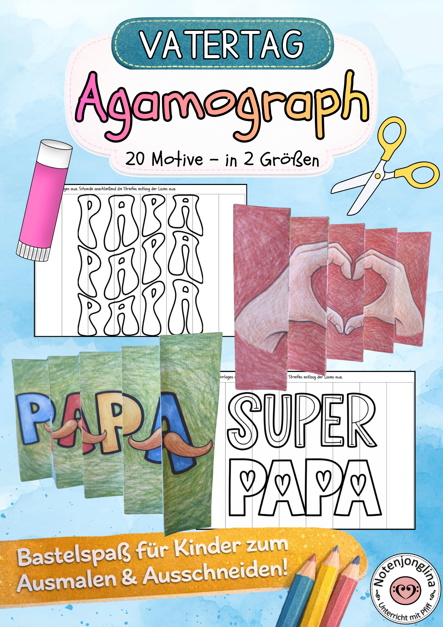 Vatertag Bastelprojekt Agamographen basteln Geschenk