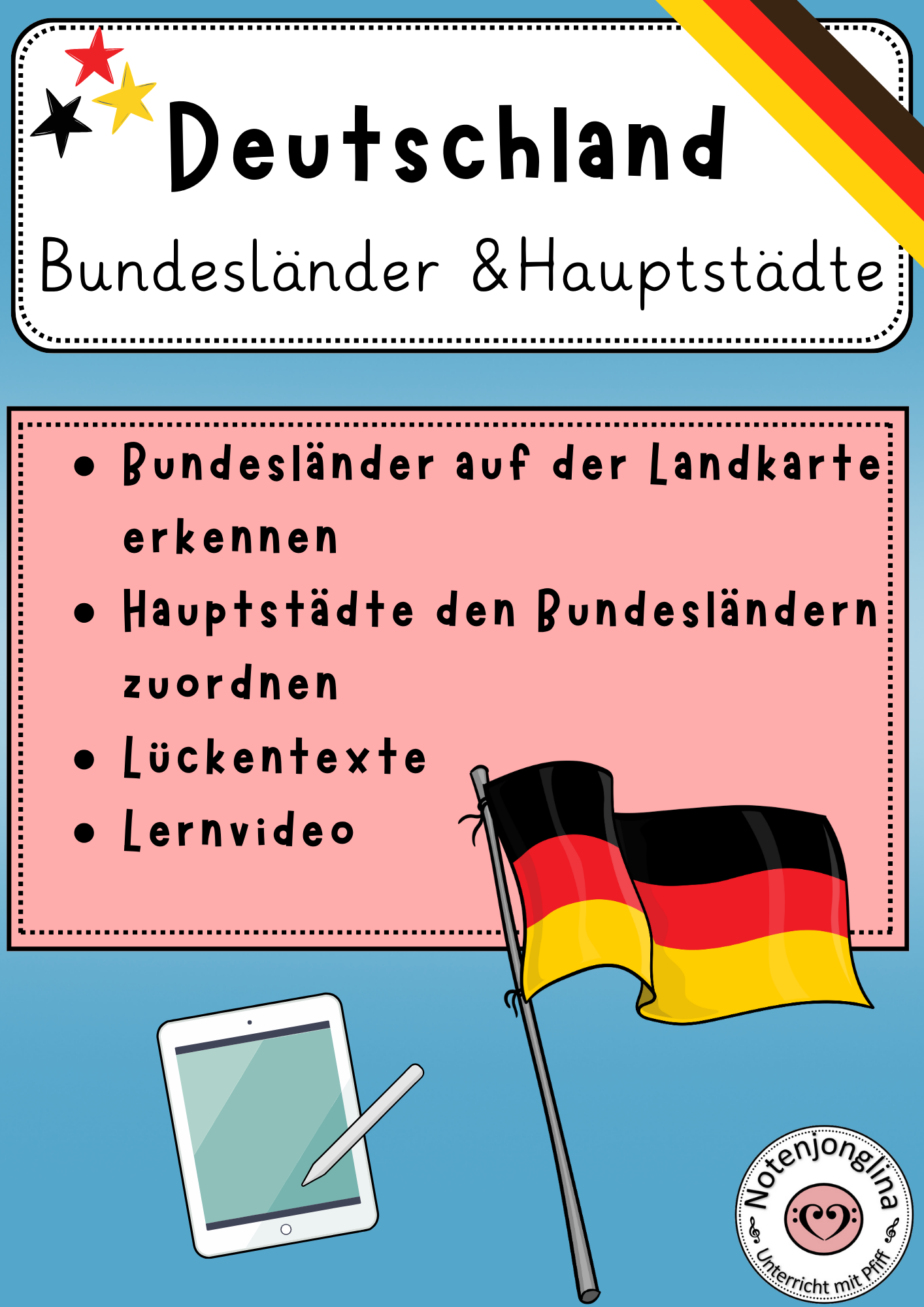 Materialpaket Deutschlands Bundesländer & Hauptstädte