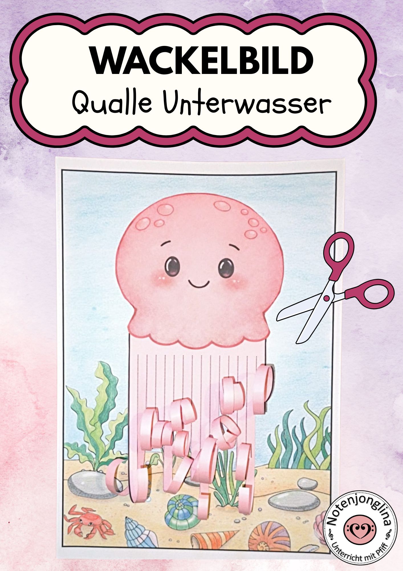 Unterwasser Bastelprojekt Wackelbild Schneideübung Schere