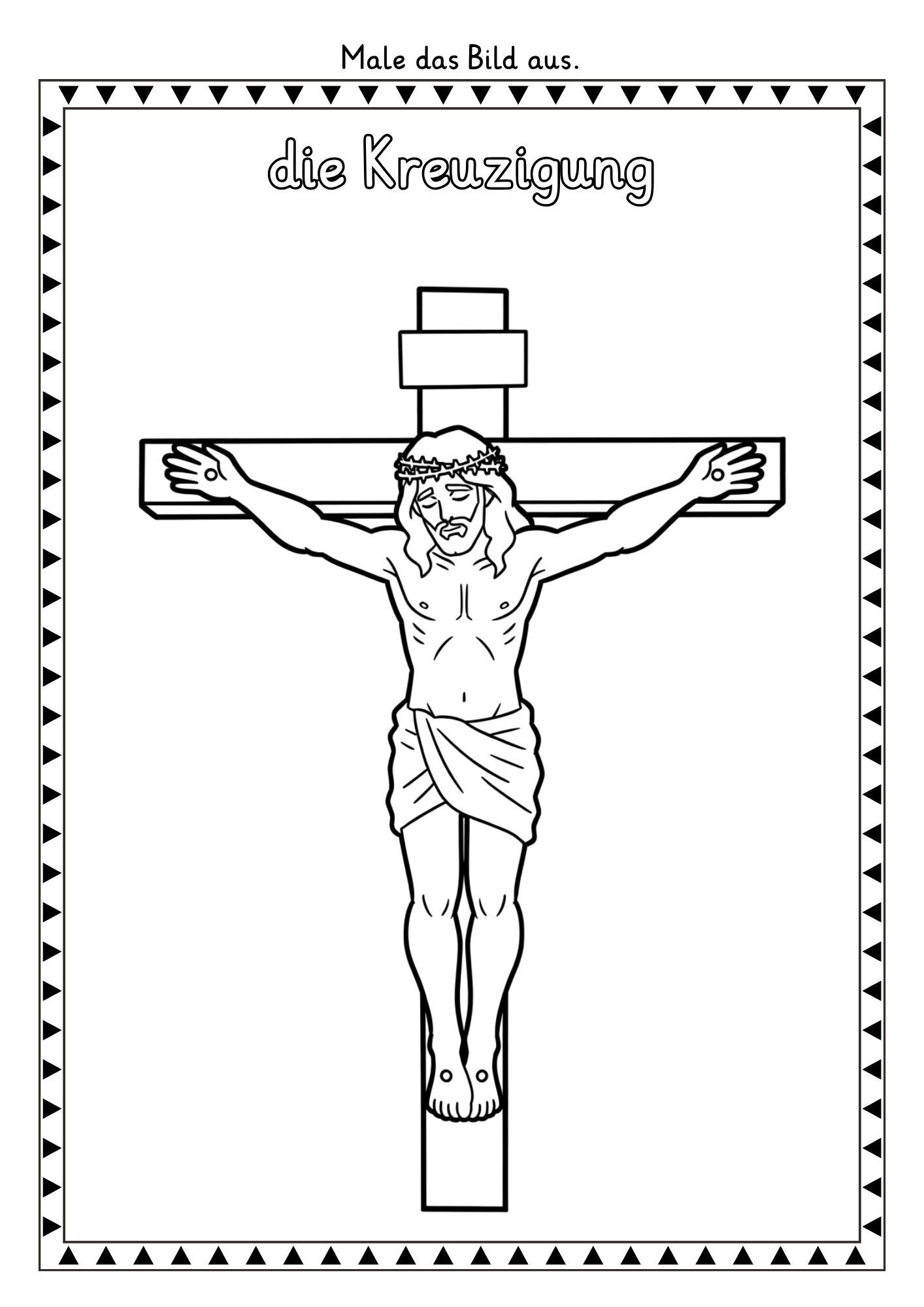 Die Kreuzigung Jesu Ausmalbild Religion