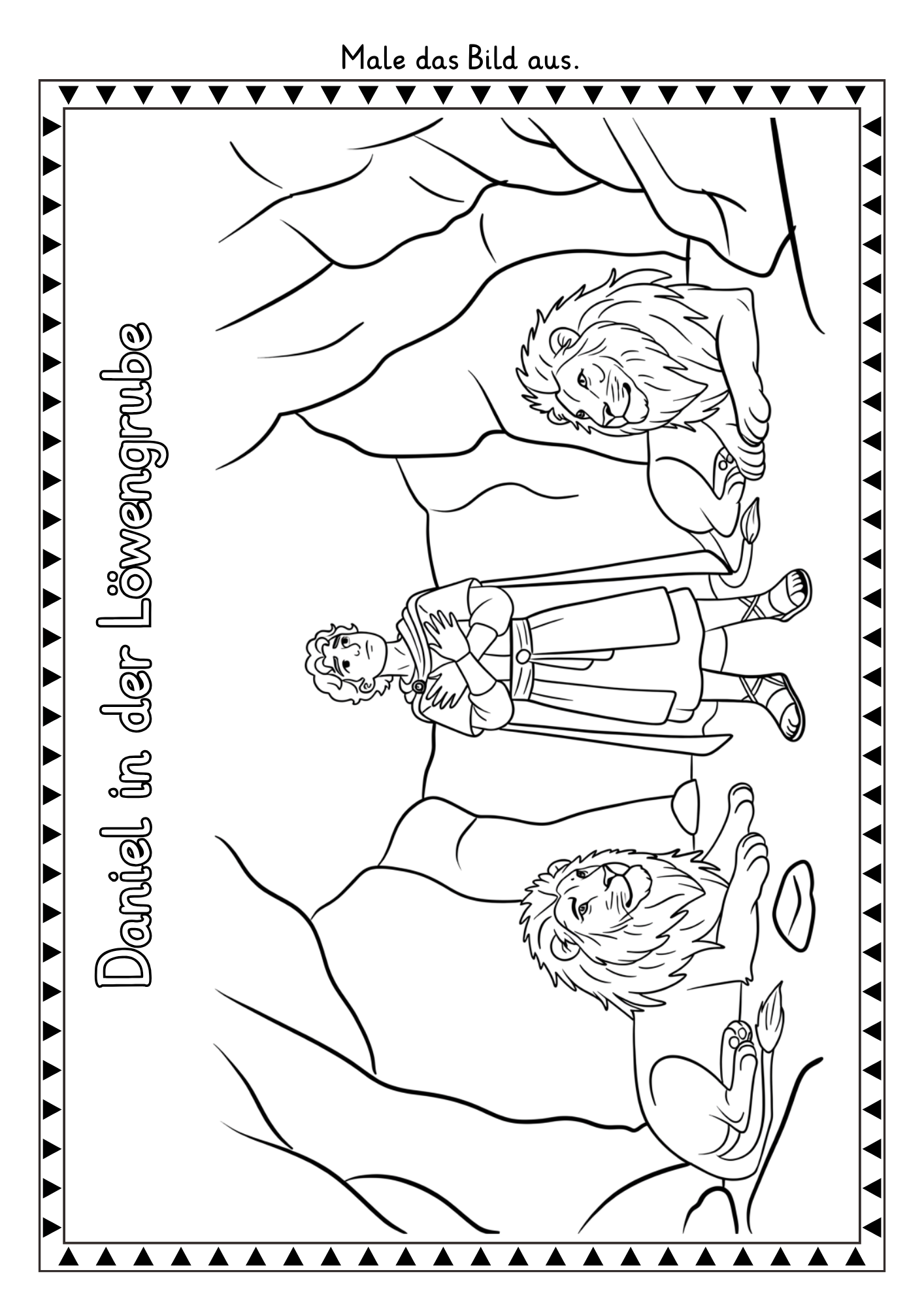 Daniel in der Löwengrube Ausmalbild Religion