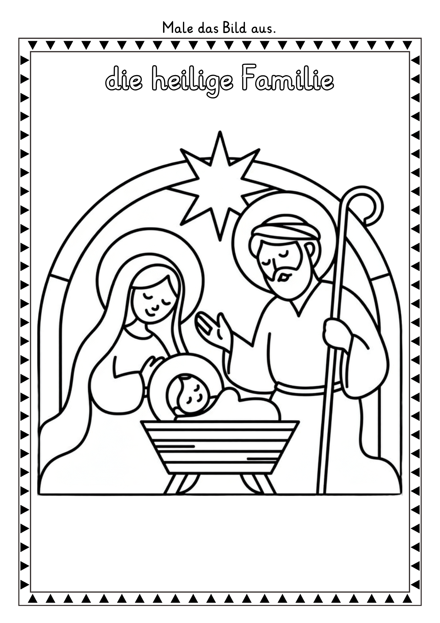 Joseph Maria Jesus heilige Familie Ausmalbilder