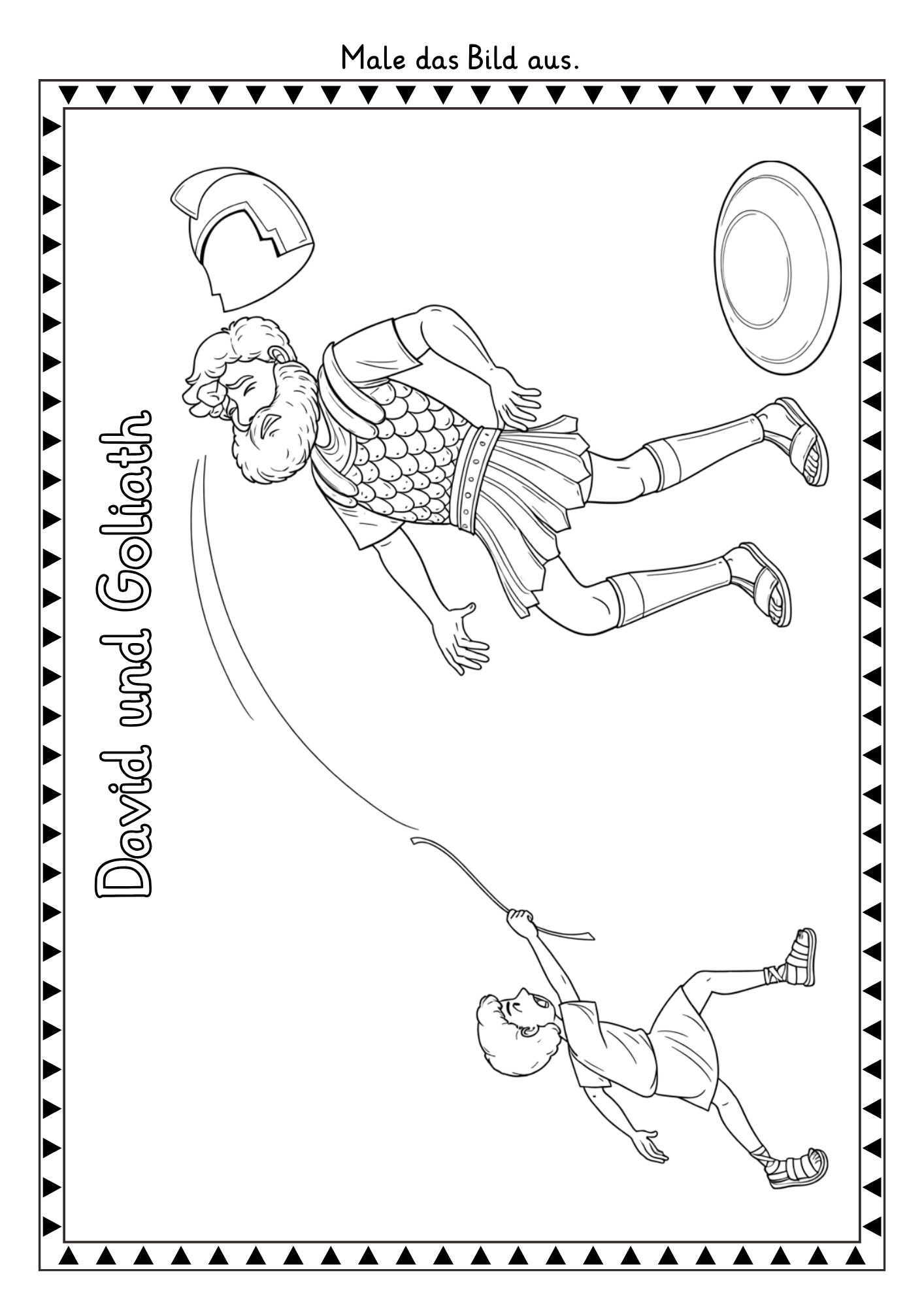 David und Goliath Ausmalbild Religion