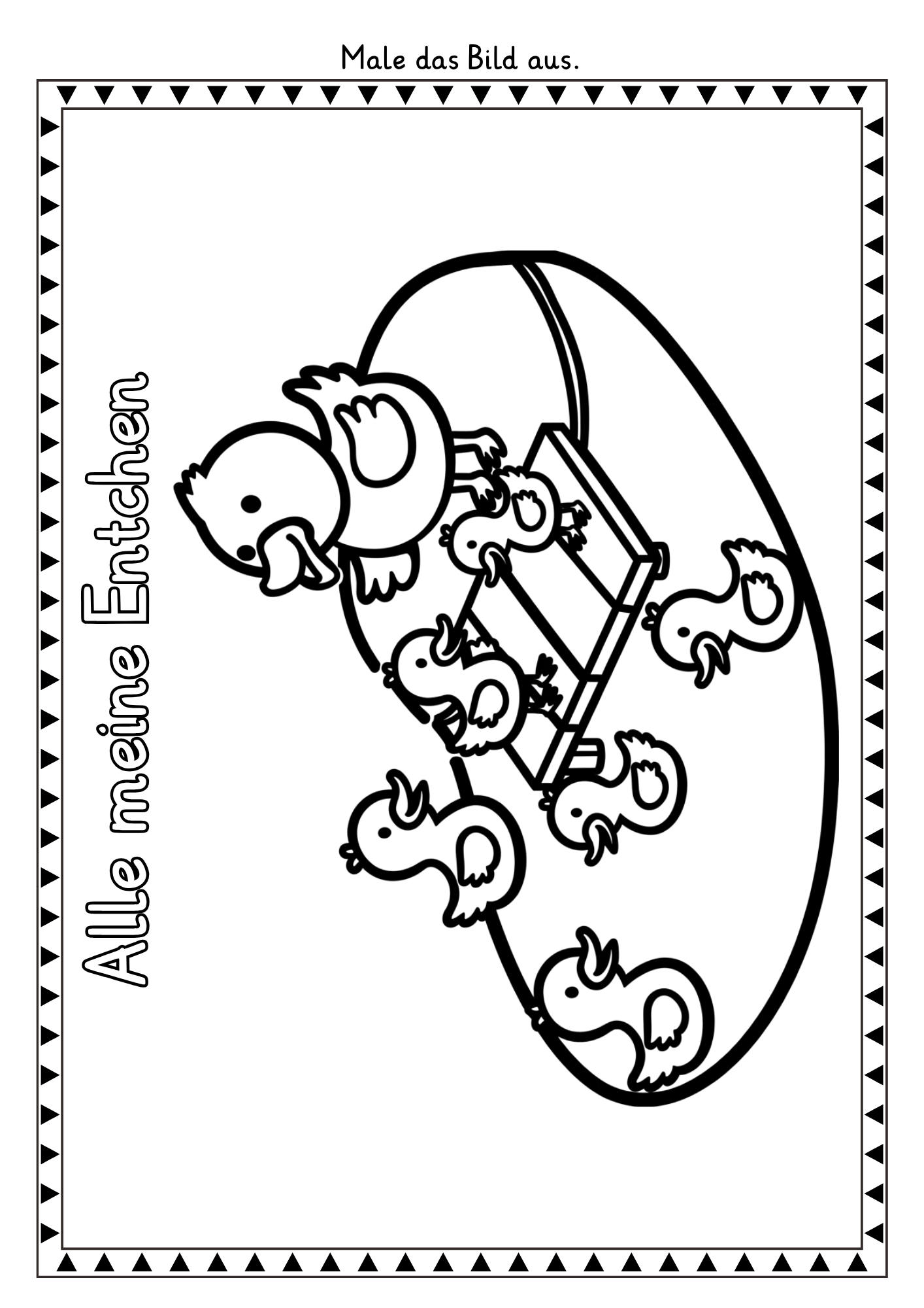 Alle meine Entchen Ausmalbild