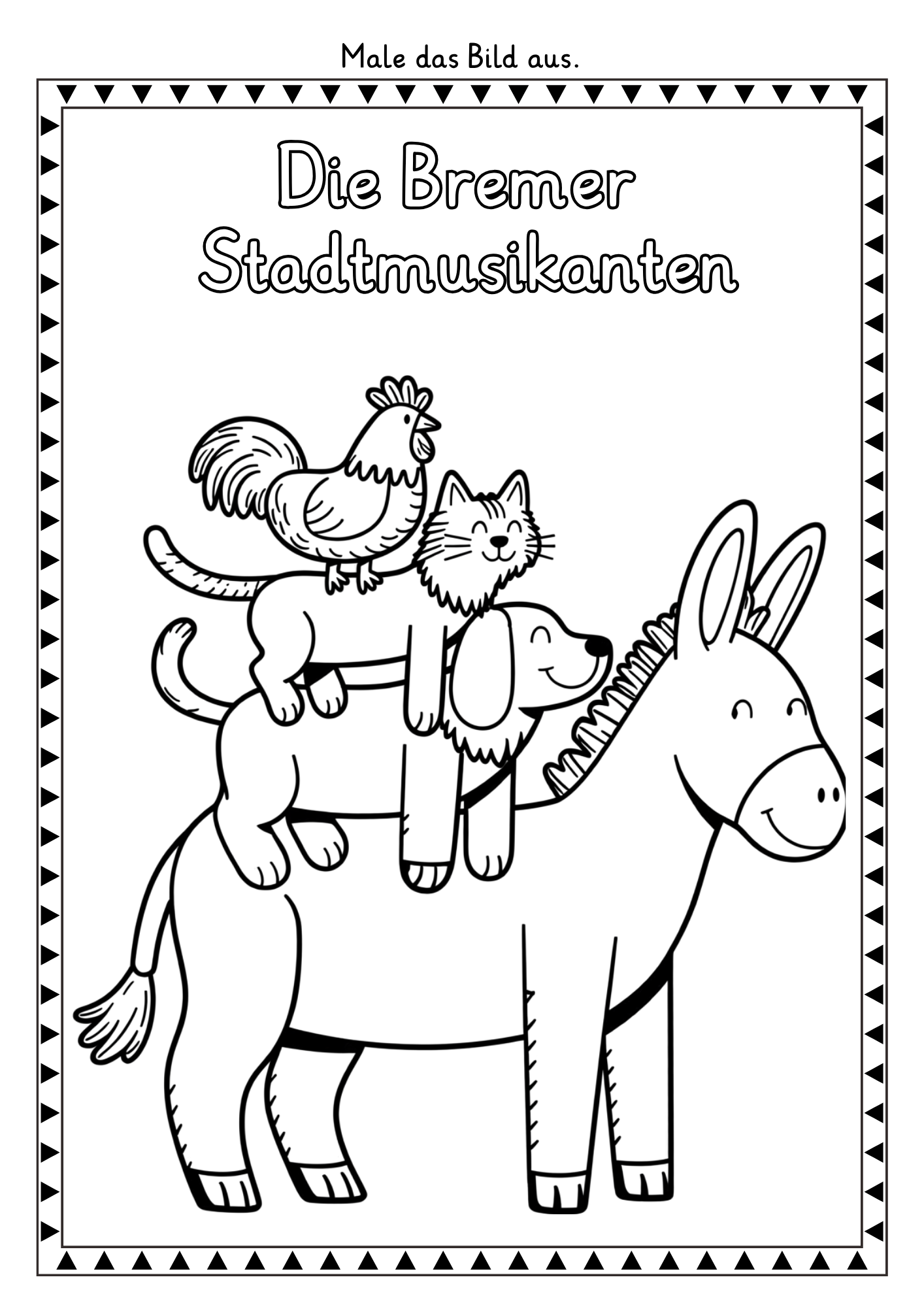 Die Bremer Stadtmusikanten Ausmalbild