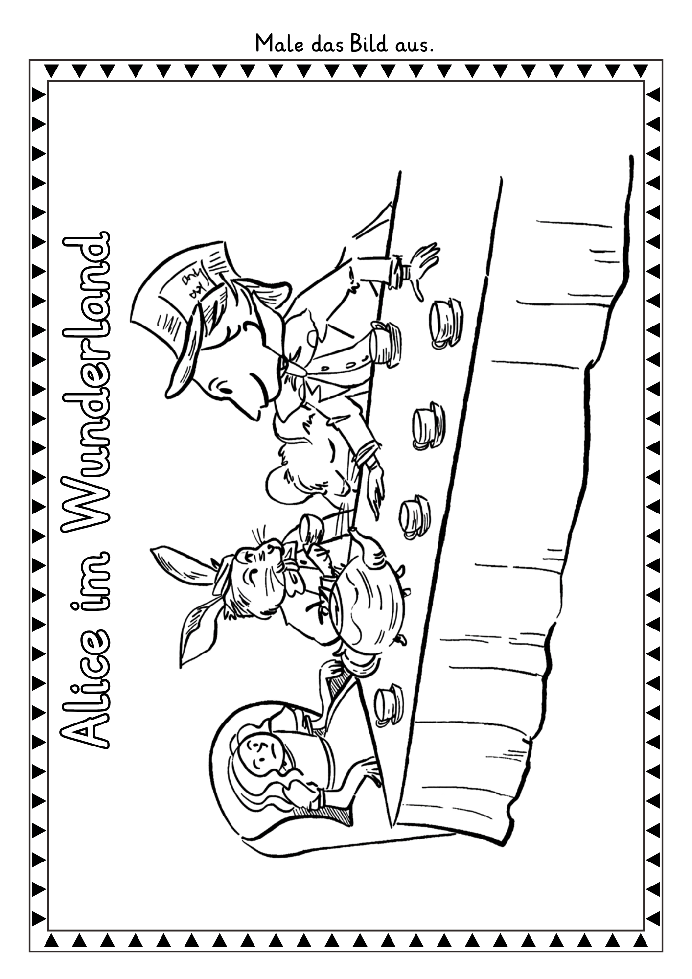 Alice im Wunderland Ausmalbild Alice in Wonderland