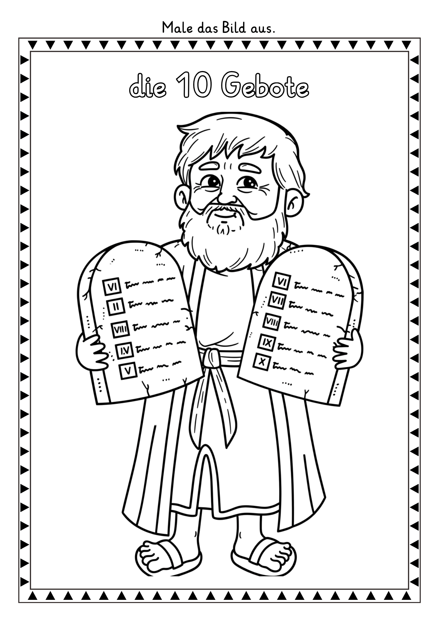 Die 10 Gebote Ausmalbilder zehn Gebote Religion Ausmalbild