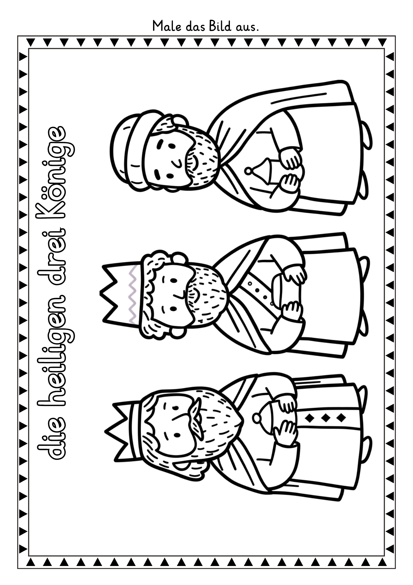 die heiligen drei Könige Ausmalbild Religion