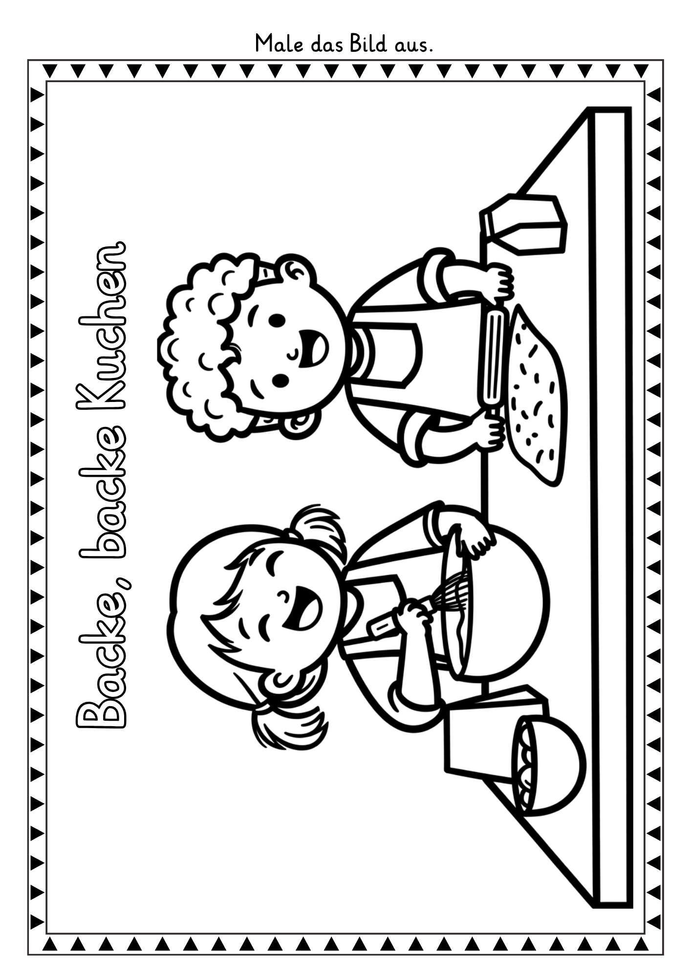 Backe Backe Kuchen Ausmalbild